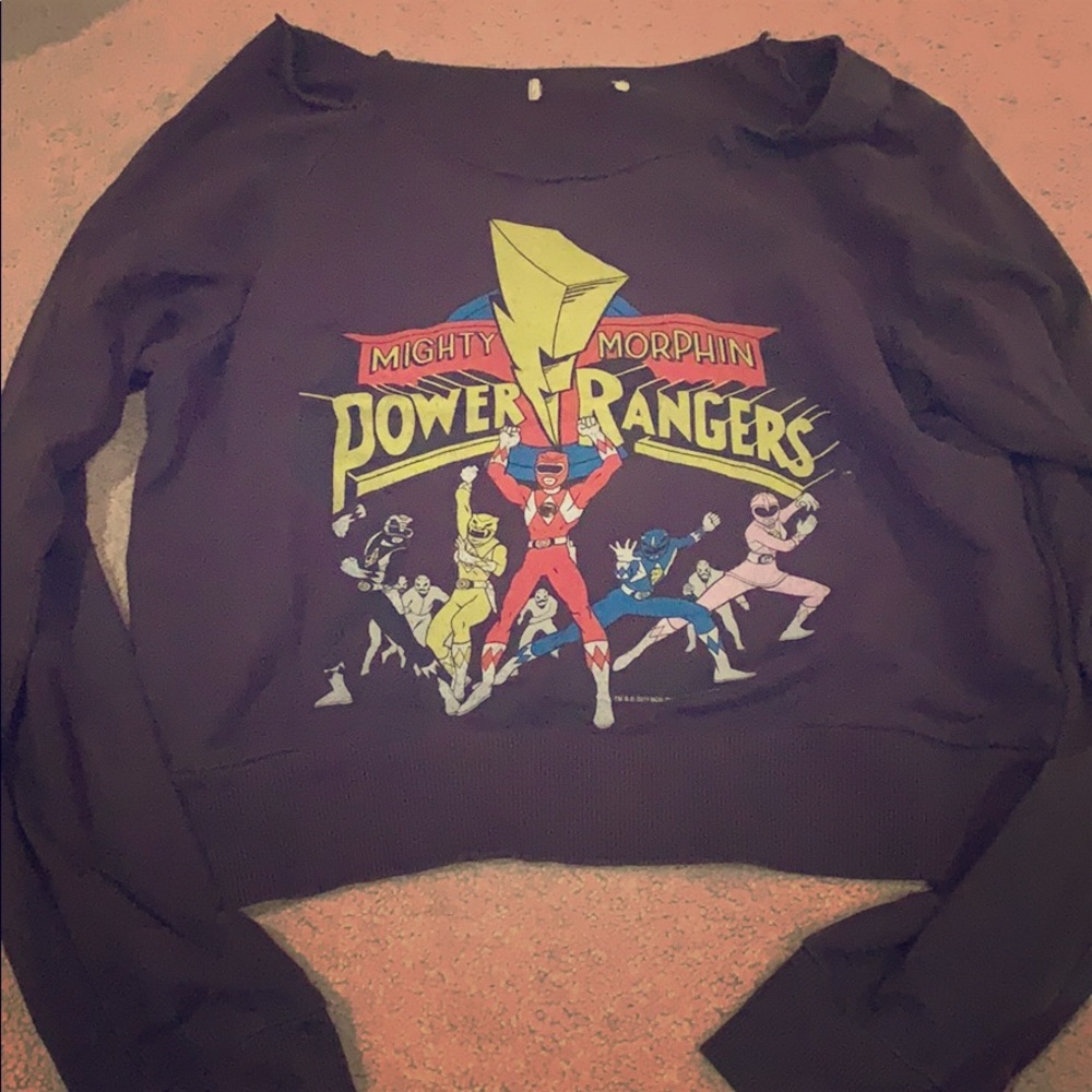 cute cropped cut sweater power rangers